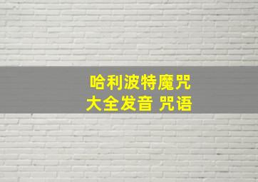 哈利波特魔咒大全发音 咒语